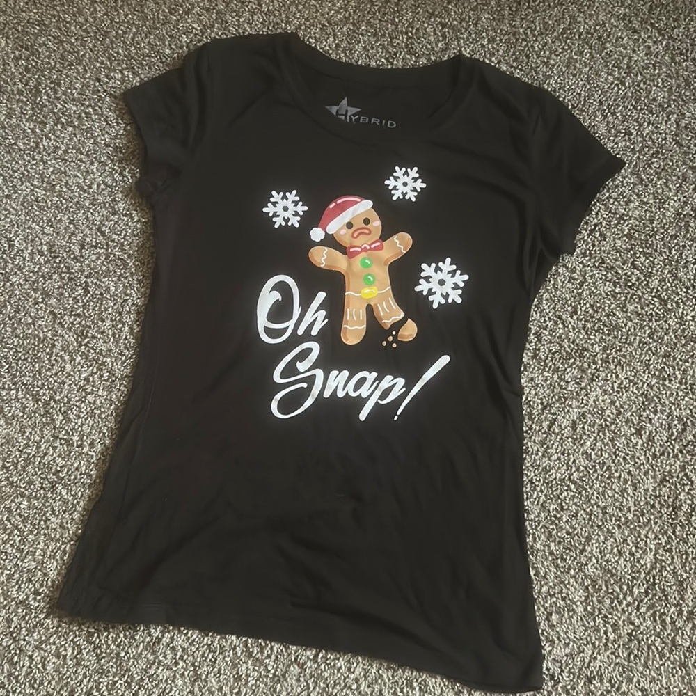Holiday T-Shirt with Gingerbread Design